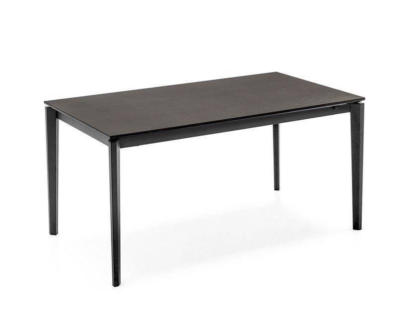 PENTAGON FAST Extending ceramic dining table with metal base