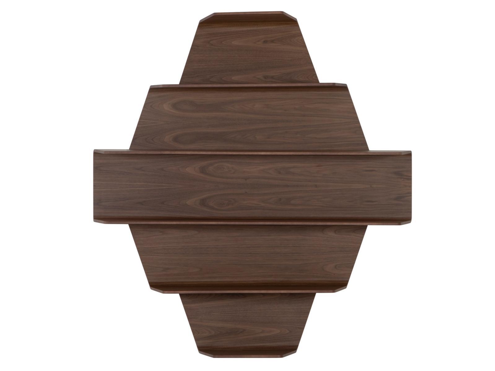 MASTER Open wall-mounted walnut bookcase