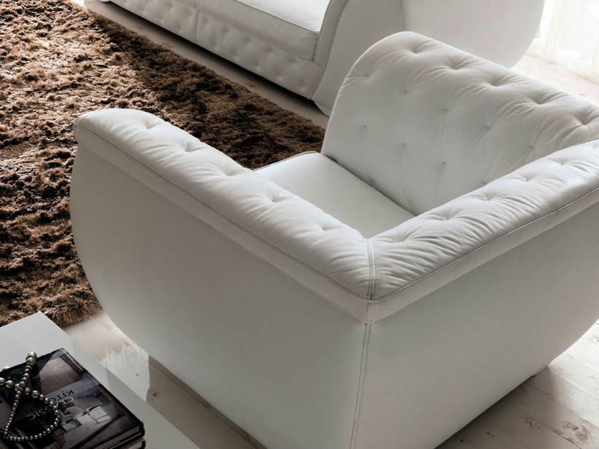 LAPO-QUILT Leather armchair with armrests