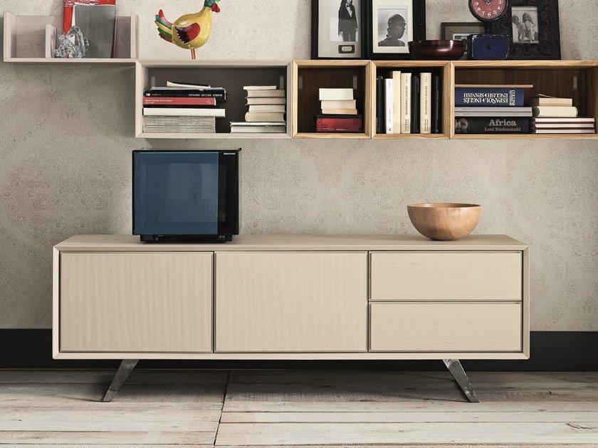 NOOK Low oak TV cabinet with drawers