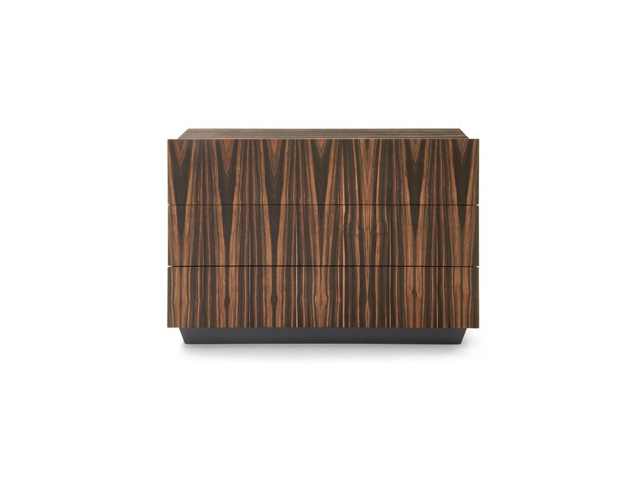TOSCA Rectangular wooden bedside table with drawers