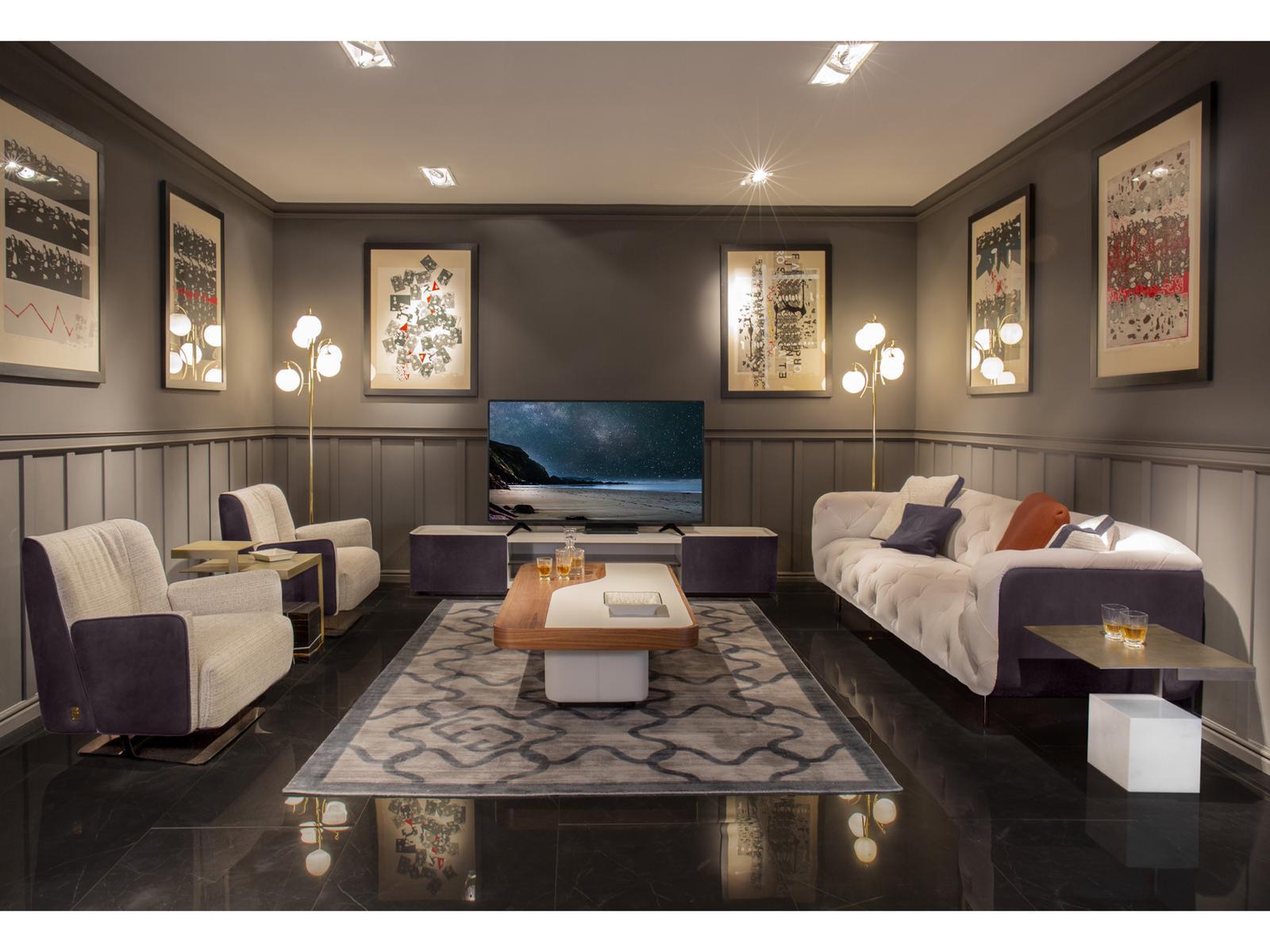 OVERSEAS/B Tufted 3 seater velvet sofa