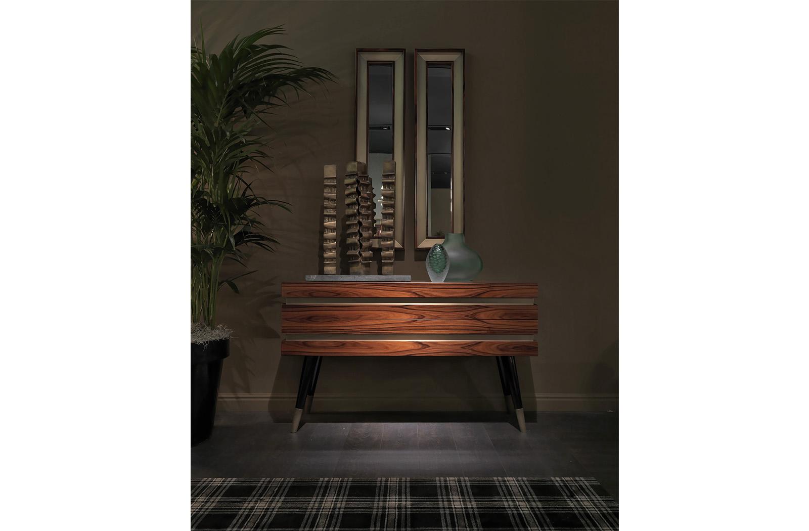EDIN Framed wall-mounted poplar mirror