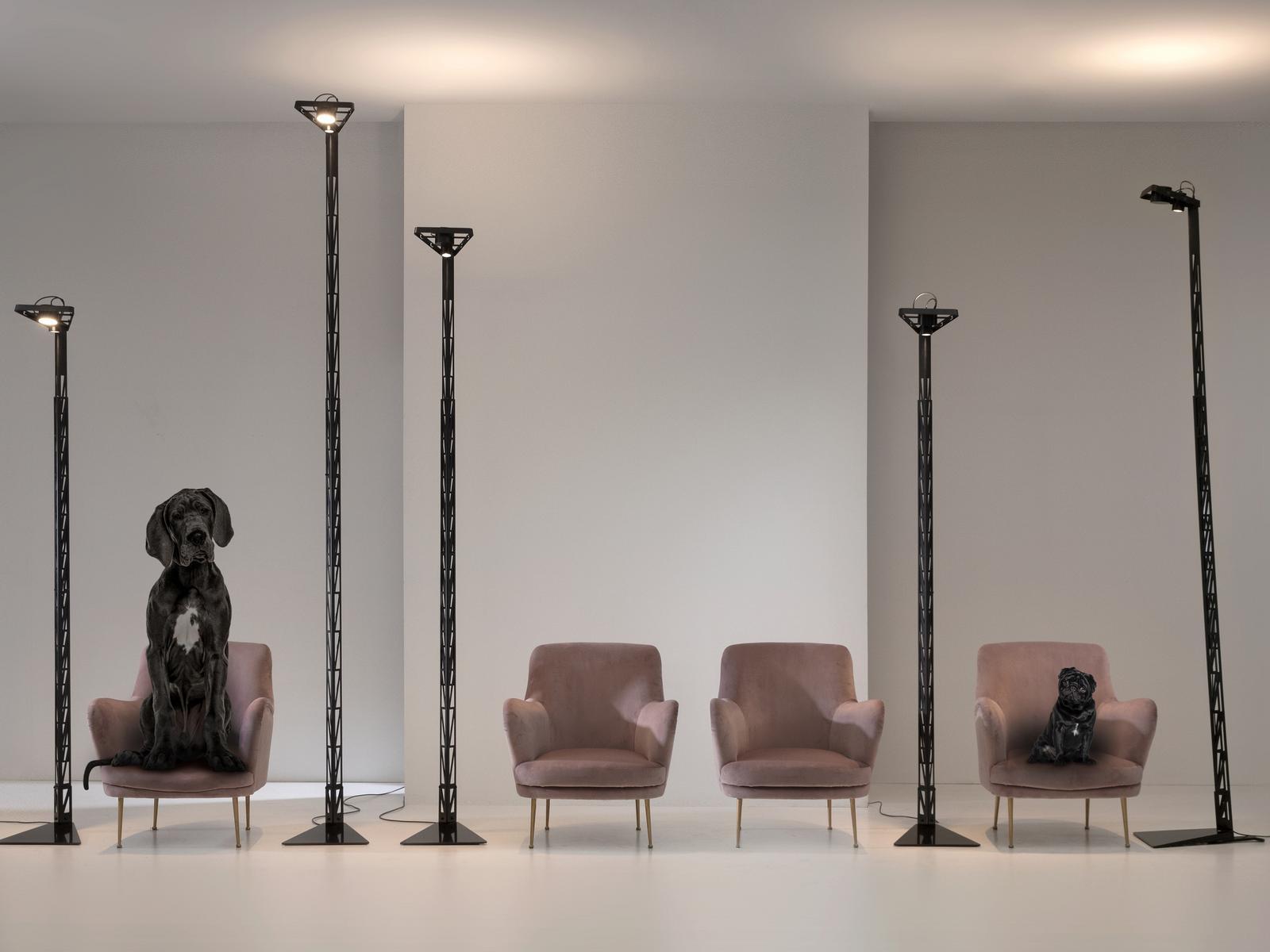 FIREMAN LED height-adjustable aluminium floor lamp