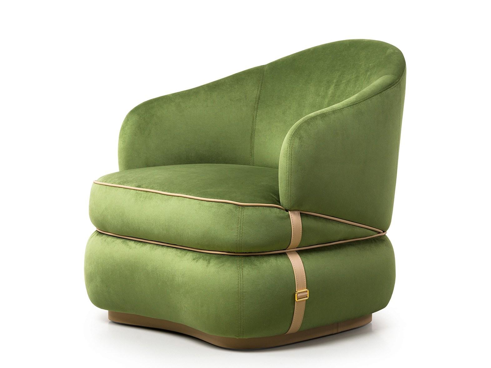 BLOOM Velvet armchair with armrests