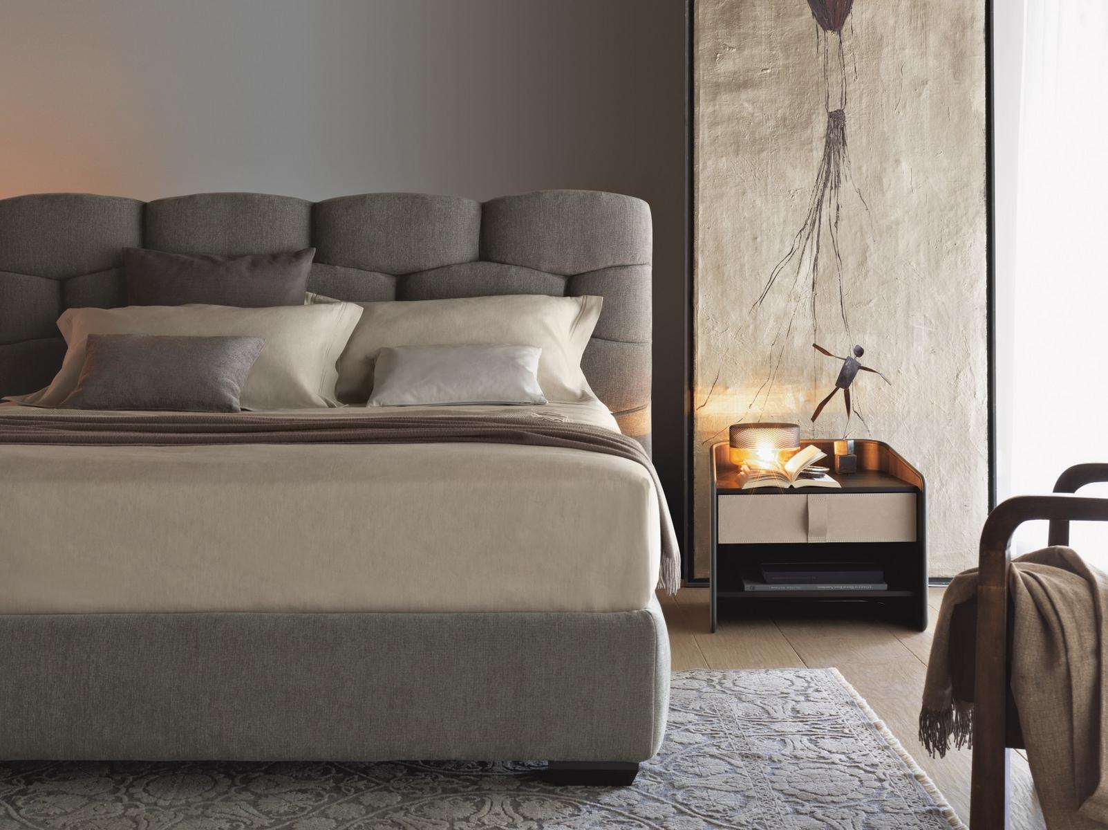 MAJAL Double bed with upholstered headboard