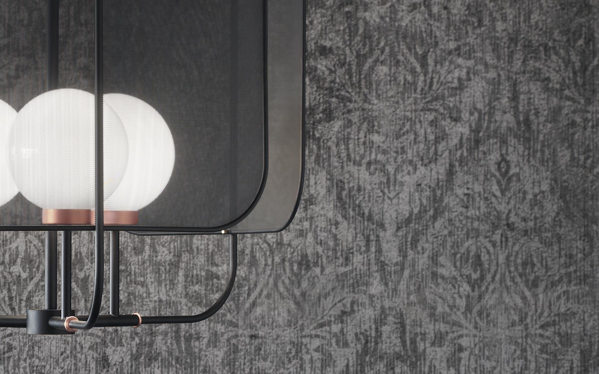 PAPILIO S6 Painted metal chandelier