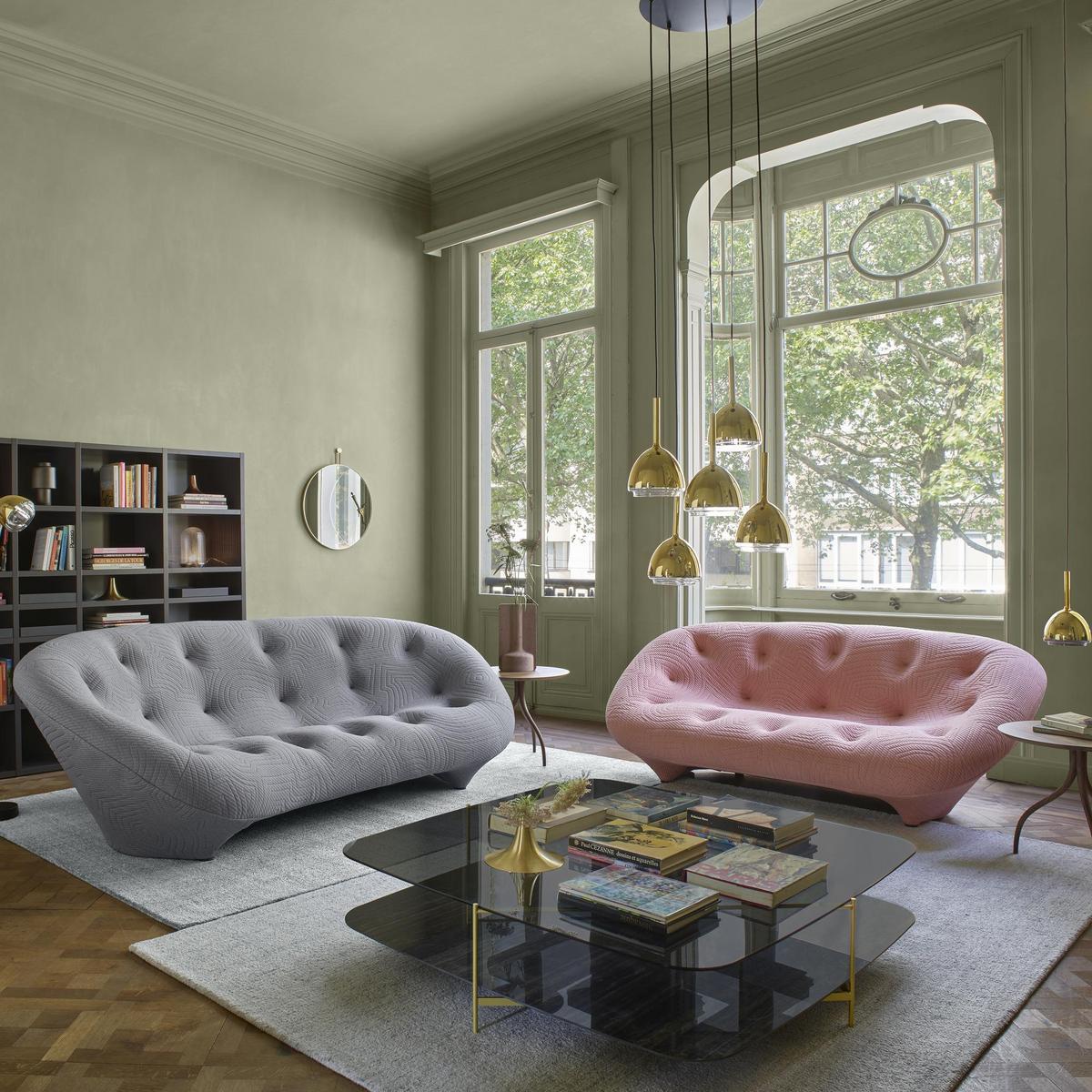 PLOUM Tufted 3 seater fabric sofa