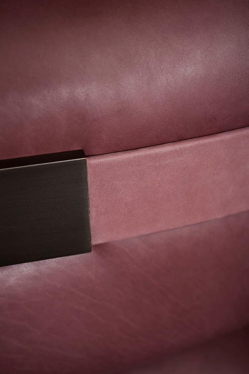 BELT Leather armchair with armrests
