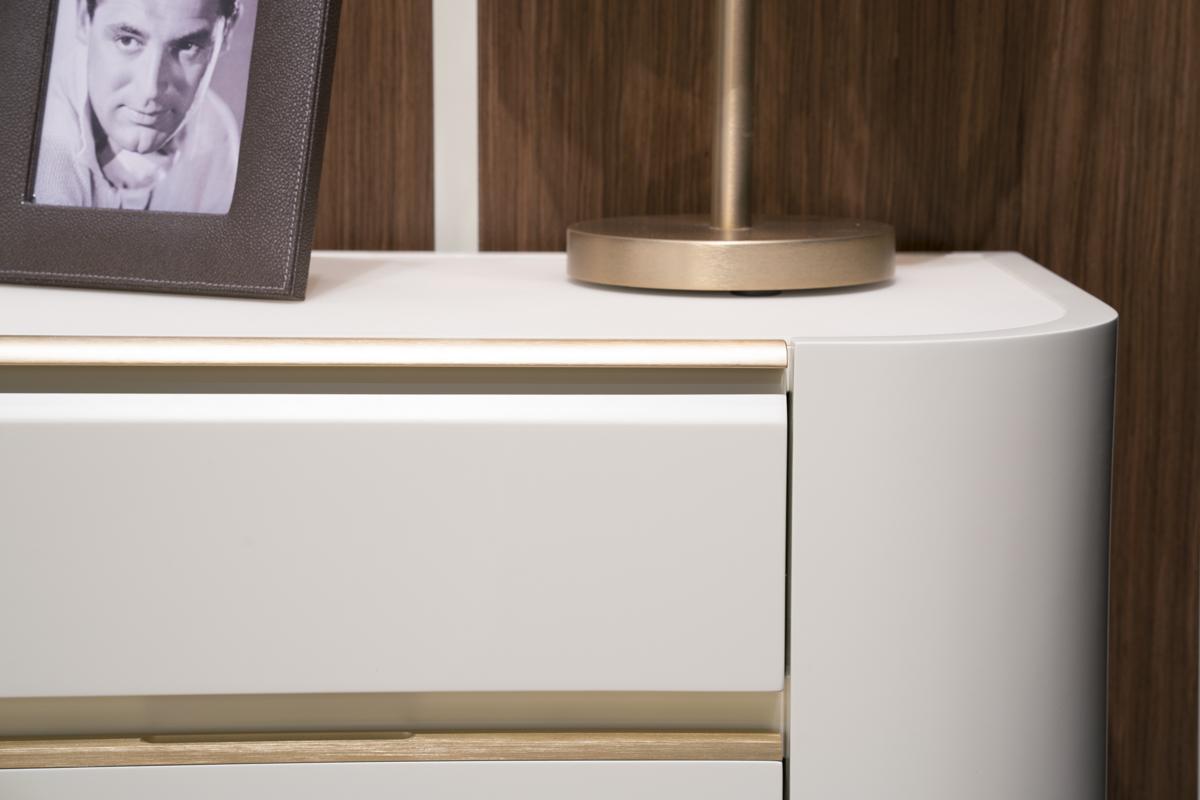 STUART Lacquered bedside table and calacatta marble top