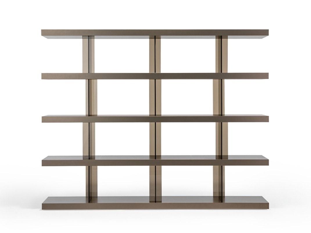 TANGO T Open modular wood and glass bookcase