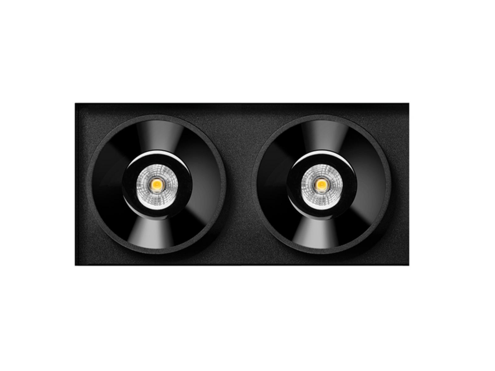 BLACK FOSTER TRIMLESS 2 LED recessed multiple aluminium spotlight