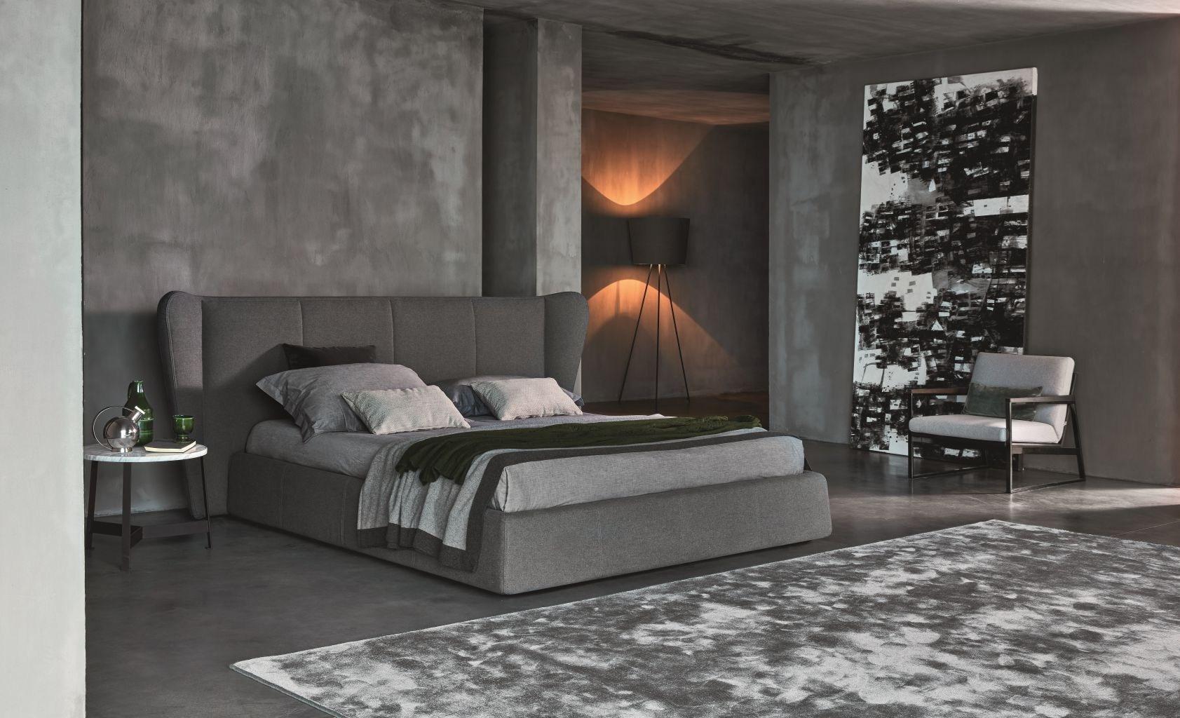 OPUS 2.0 Double bed with upholstered headboard