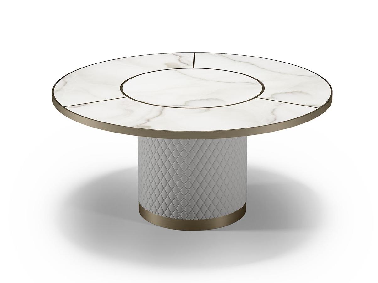 SIGNORE DEGLI ANELLI Round glass dining table