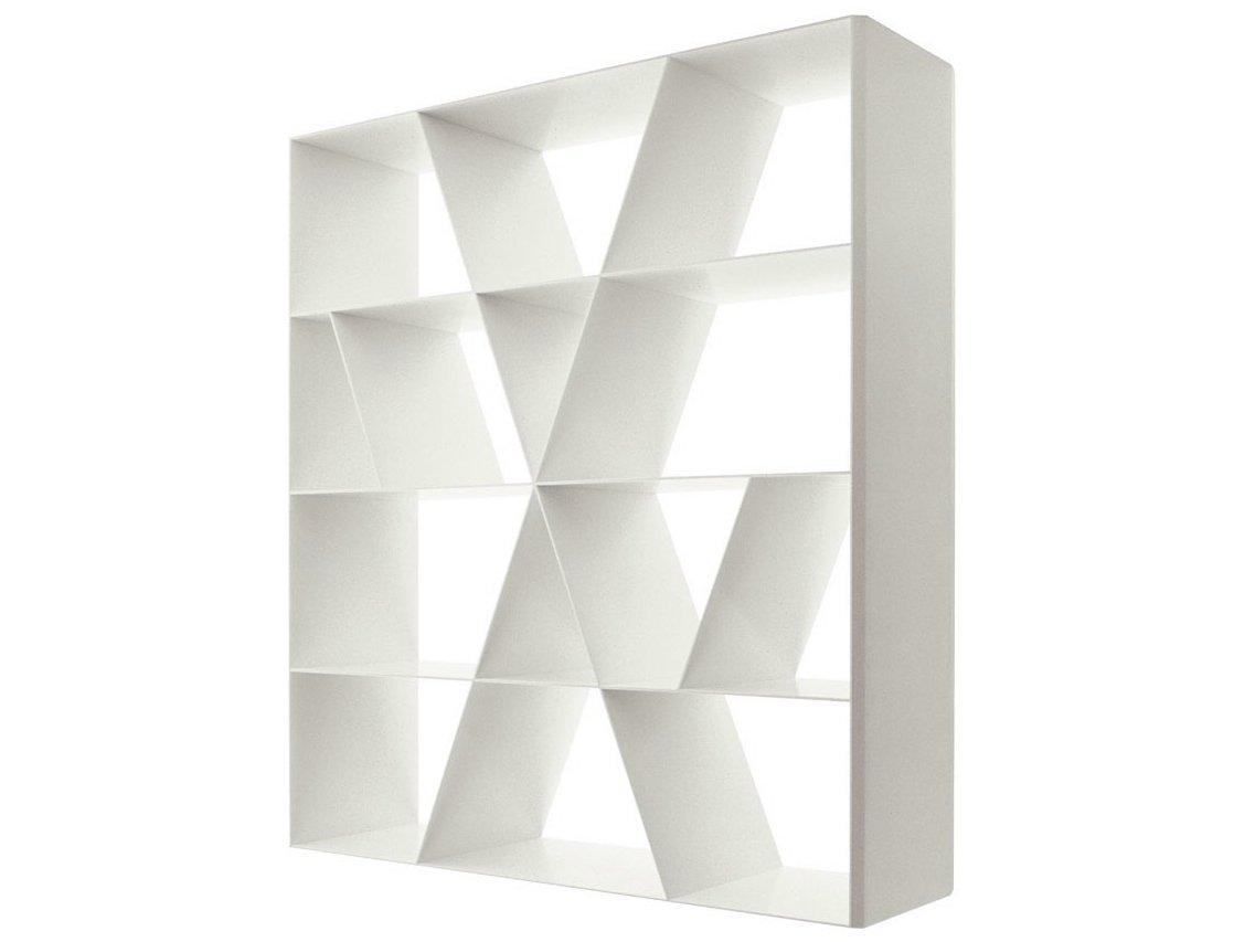 SHELF X Open double-sided Corian® bookcase