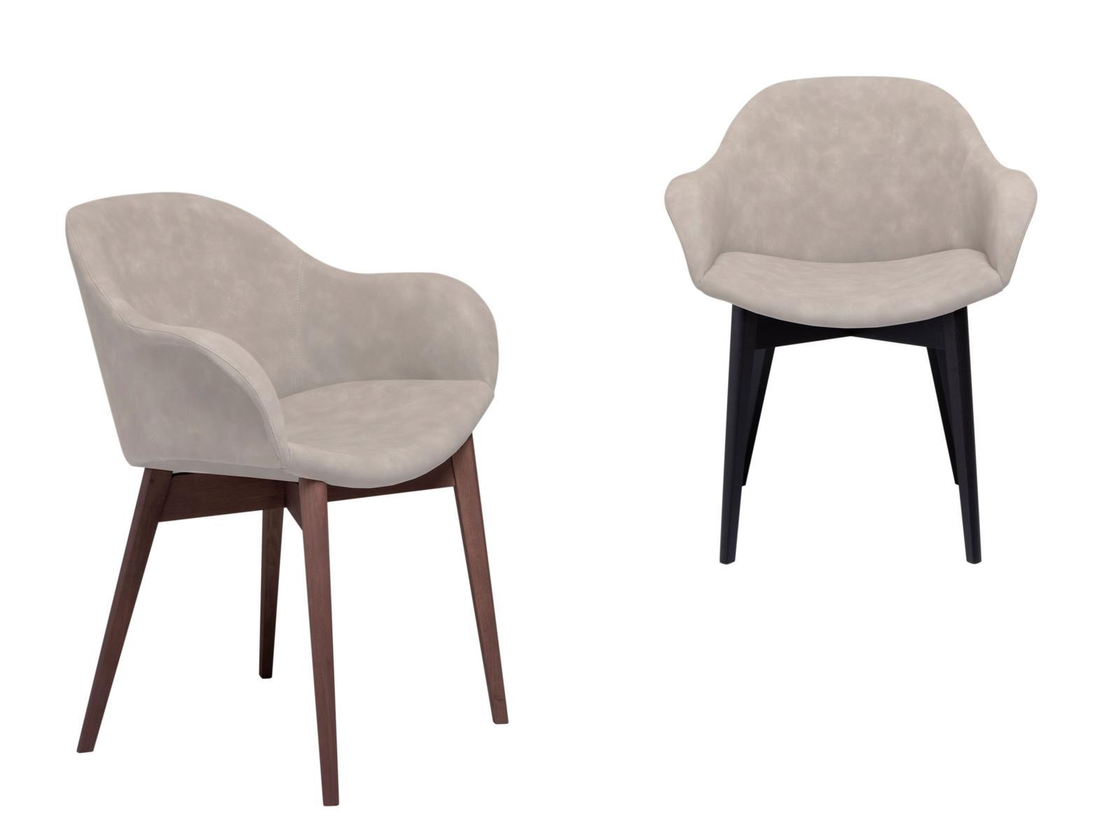 HUG Upholstered chair with wooden base