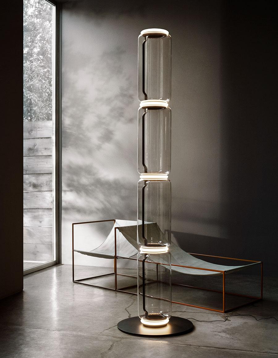 NOCTAMBULE LED direct light Blown crystal floor lamp