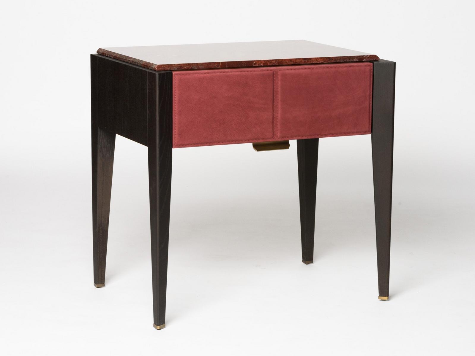 LEPANTO Rectangular wooden bedside table with drawers