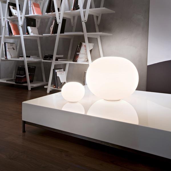 GLO-BALL BASIC ZERO Opal glass table lamp with dimmer