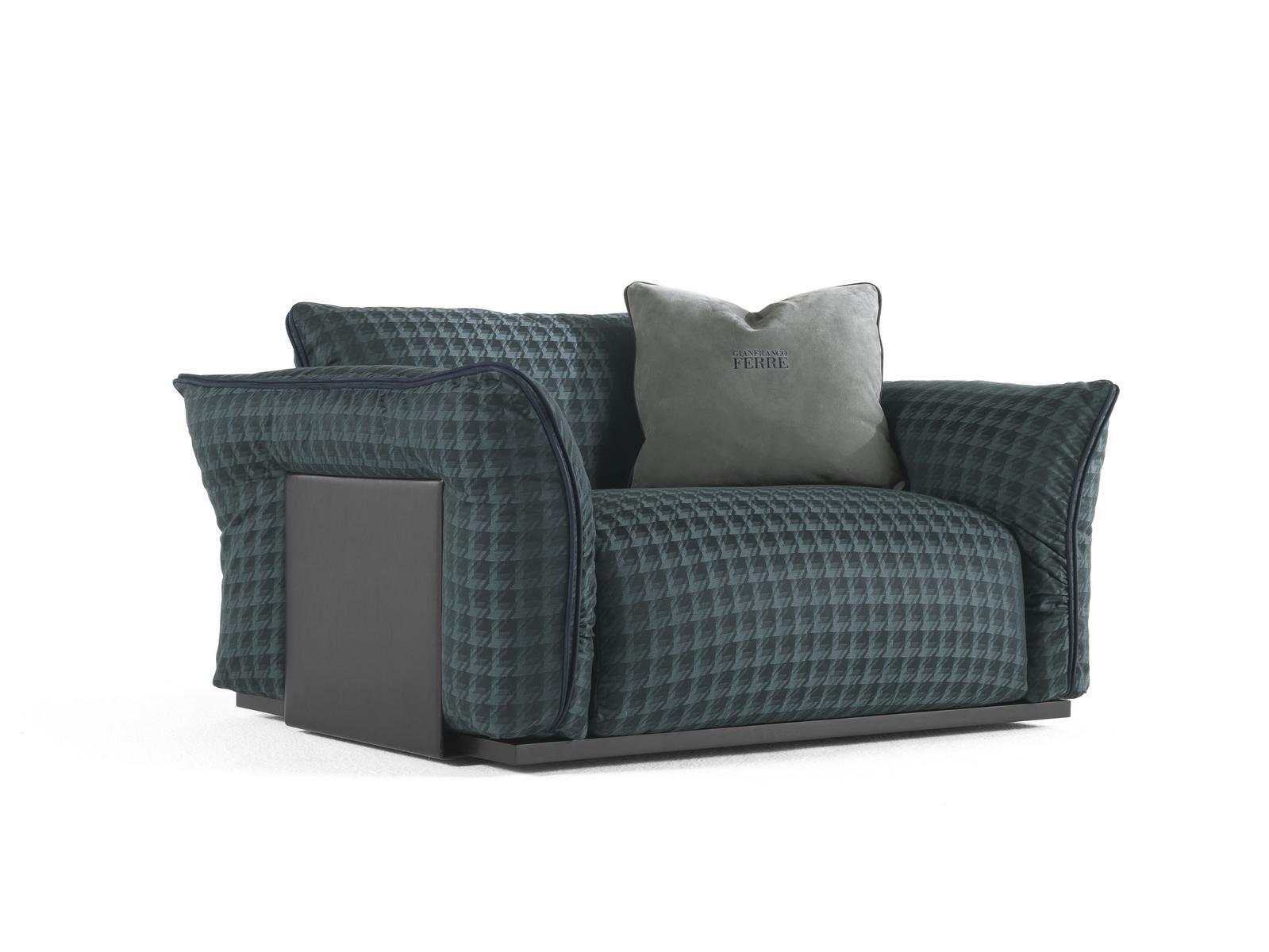 CLAPTON Fabric armchair with armrests