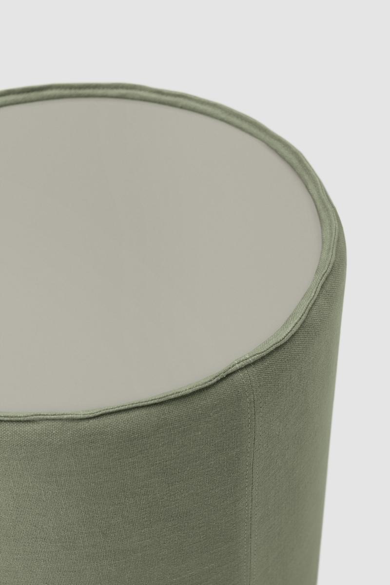 EDITH Upholstered round fabric pouf