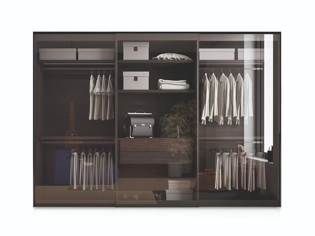 VITRUM Wood and glass wardrobe