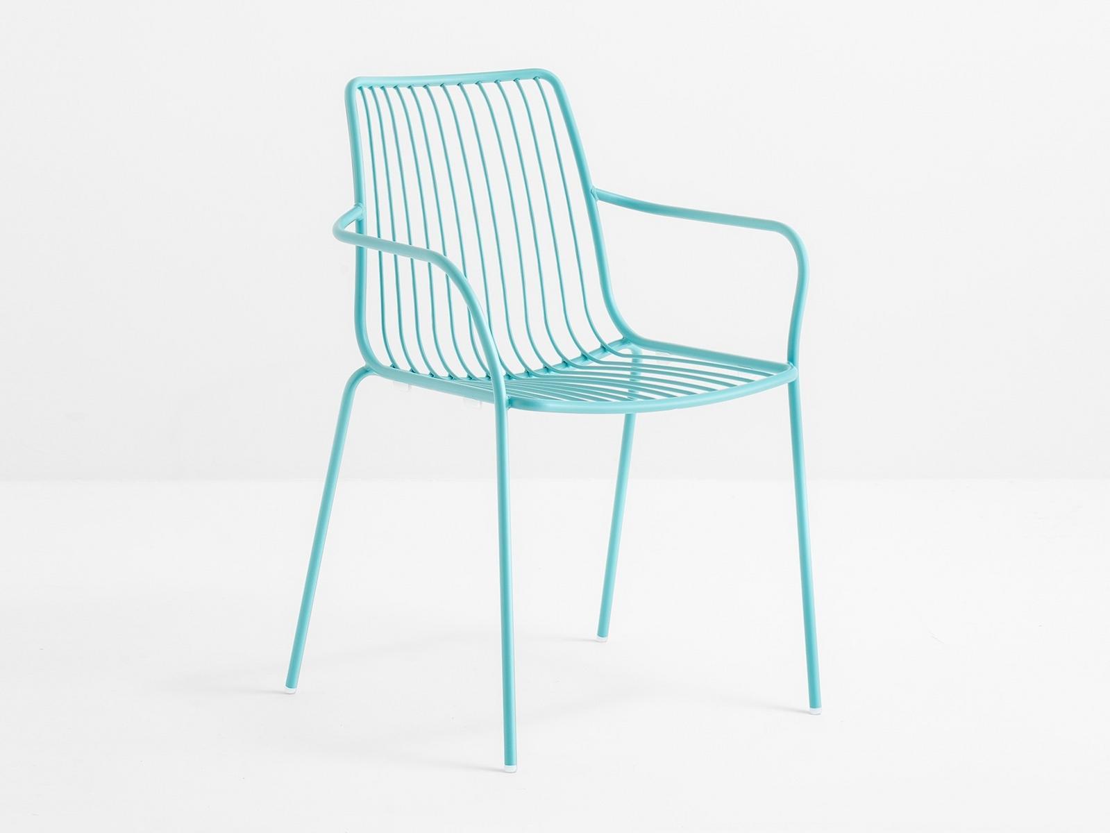 NOLITA 3656 Metal garden chair with armrests