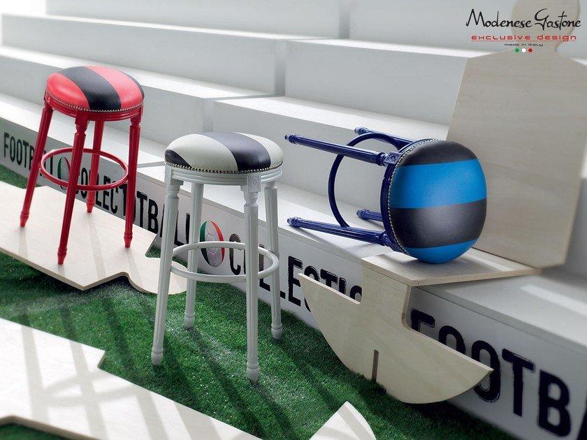 WORLD CUP Fabric barstool with footrest