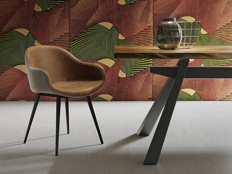 SONNY PB-Q Upholstered leather chair with armrests