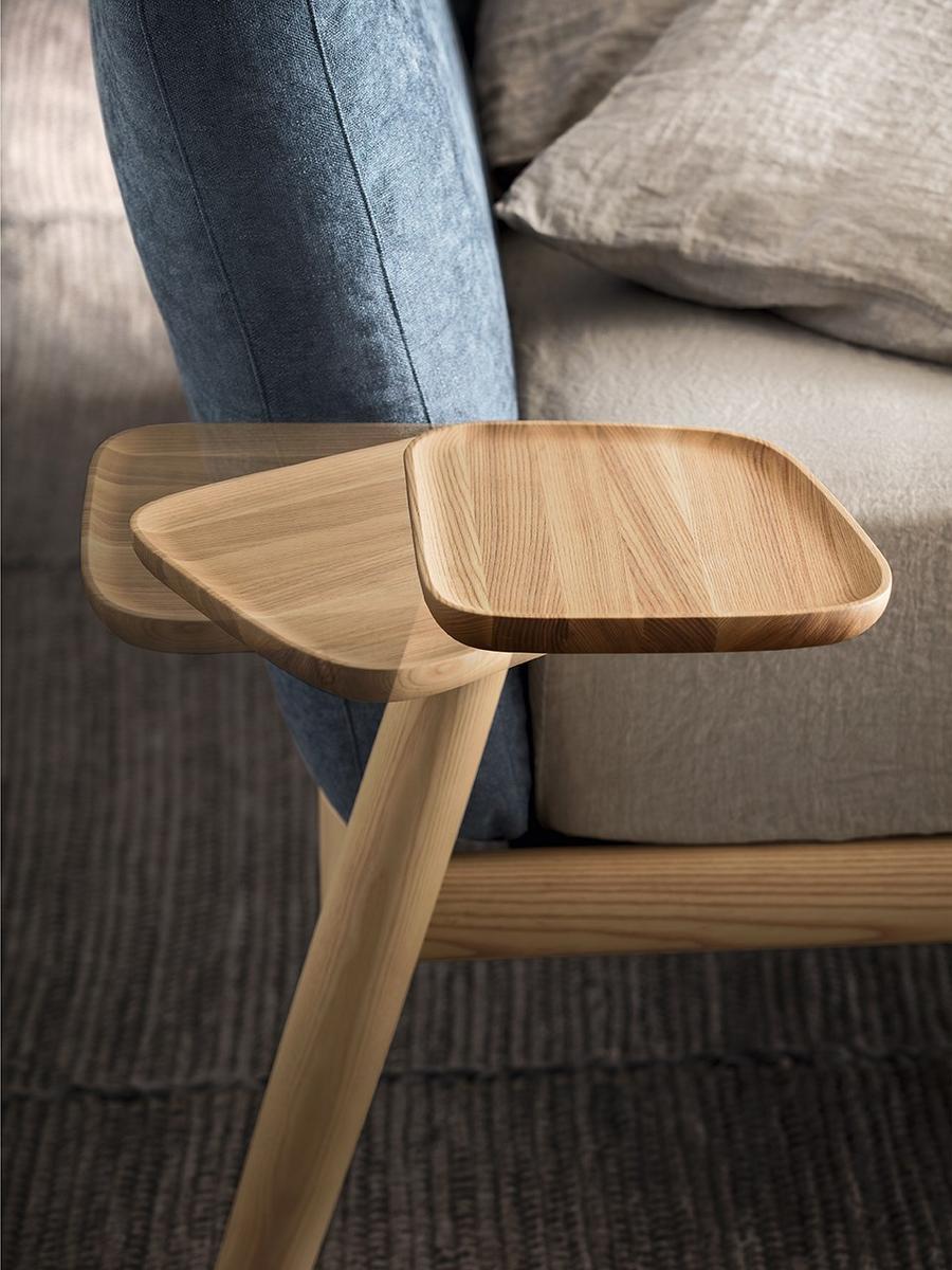 DIONISIO Solid wood bed with integrated nightstands