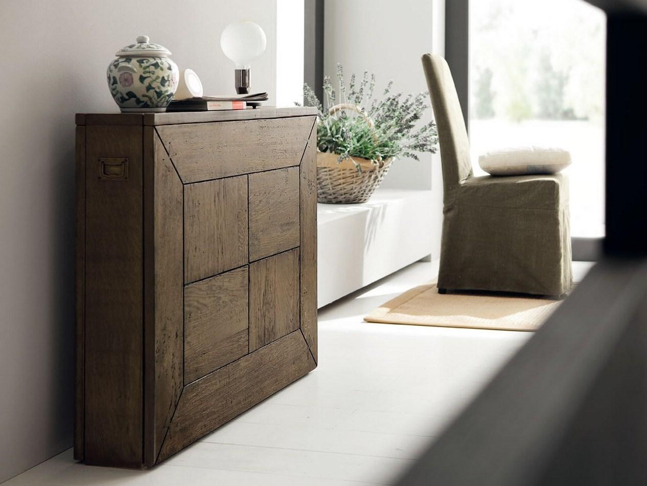FARFALLA Extending rectangular solid wood console table