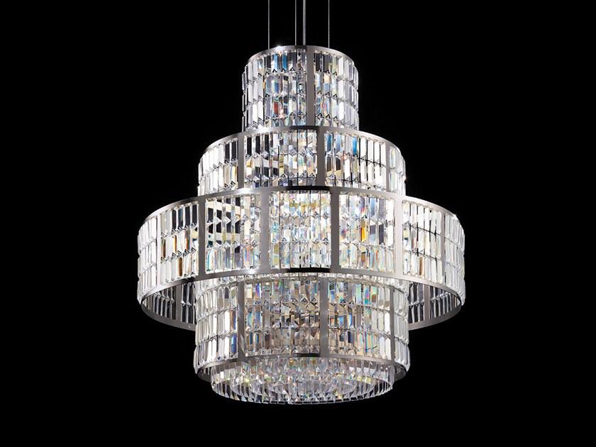 IMPERO & DECO VE 764 S16 Incandescent metal pendant lamp with crystals