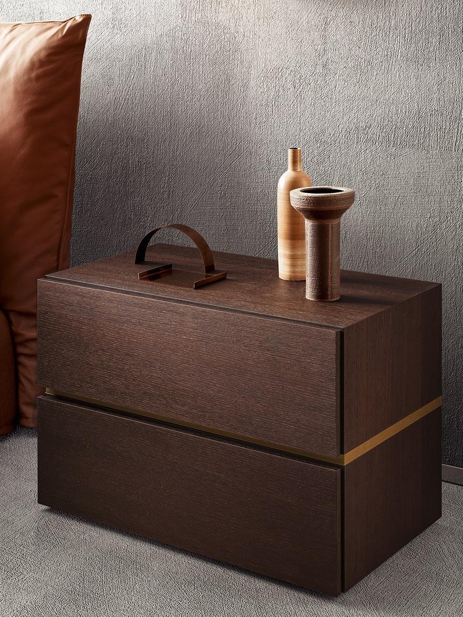 PEOPLE Rectangular wooden bedside table