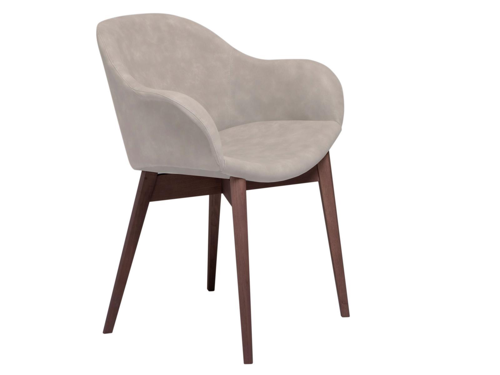HUG Upholstered chair with wooden base