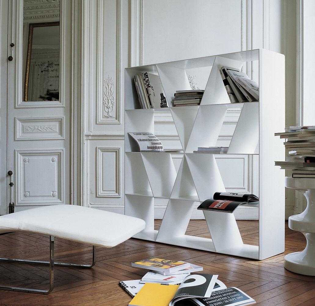 SHELF X Open double-sided Corian® bookcase