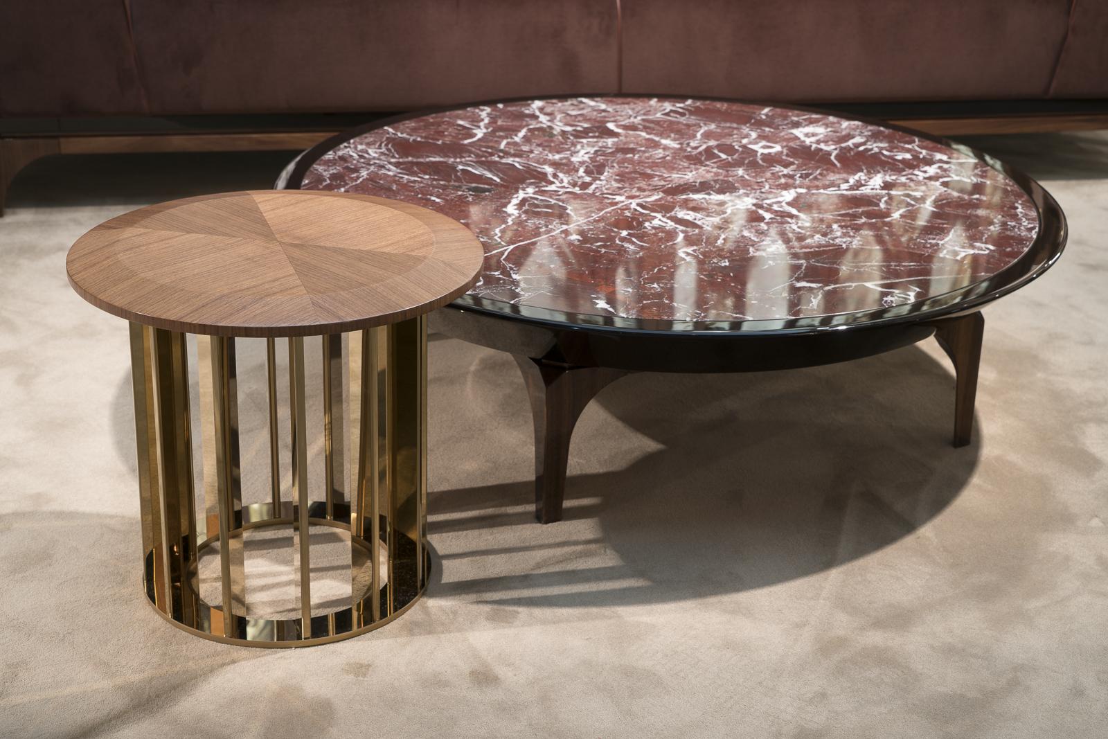 EXPERIA Round Rojo Levanto marble coffee table