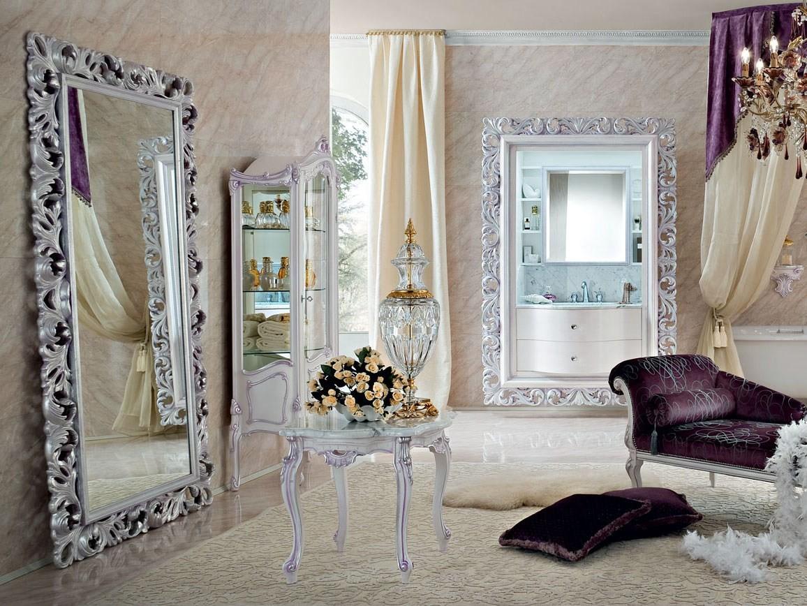 13690 Freestanding rectangular framed mirror