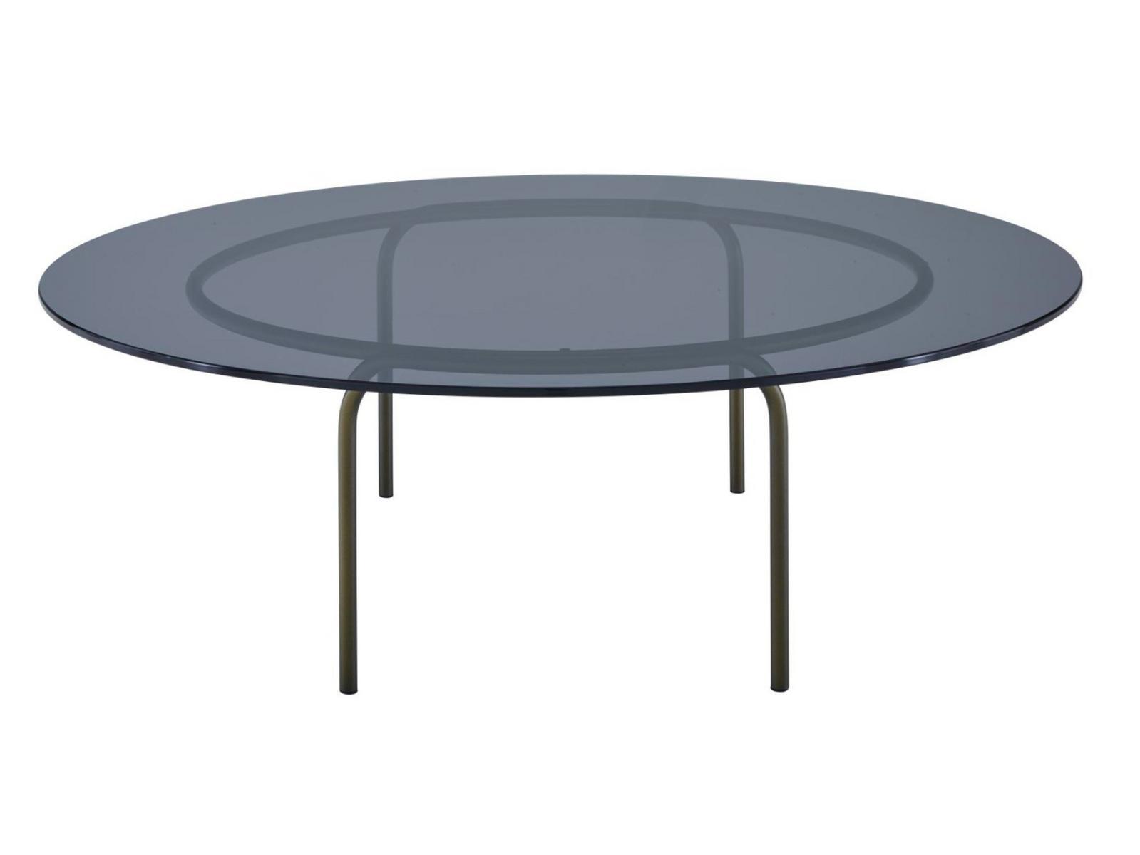 LIAM Low round tempered glass coffee table