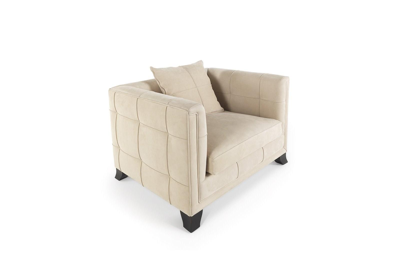 BARNEY_2 Leather armchair with armrests