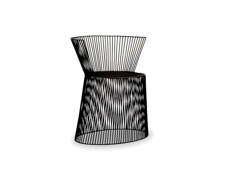 GIBELLINA VESTITA Iron chair with armrests