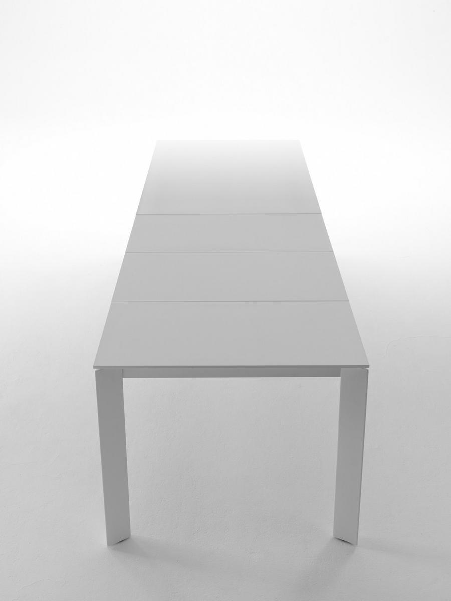 GHEDI Extending rectangular glass and steel table