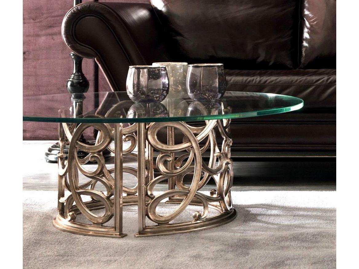 FLORA Low round glass coffee table