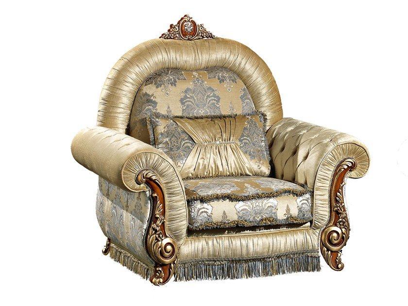 FIRENZE Upholstered fabric armchair with armrests