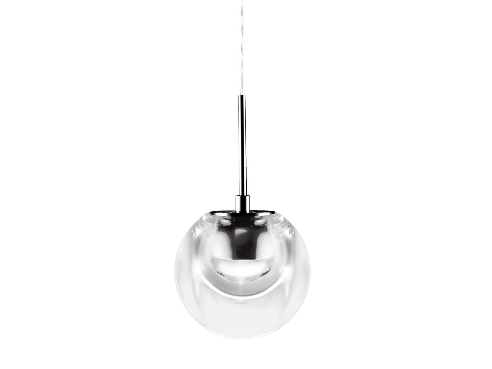 DEW LED glass and aluminium pendant lamp