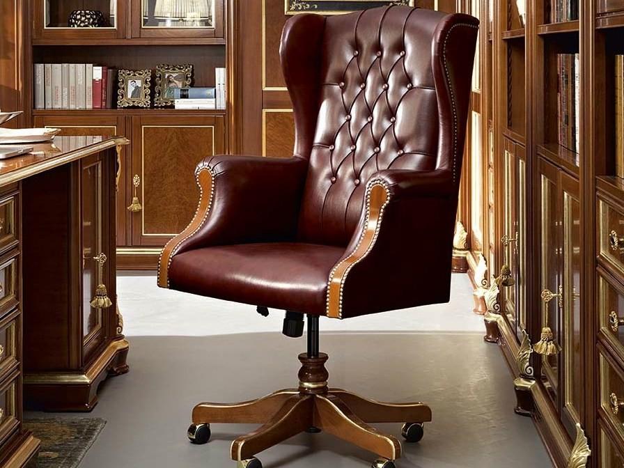 13501 Swivel armchair with 5-spoke base with armrests