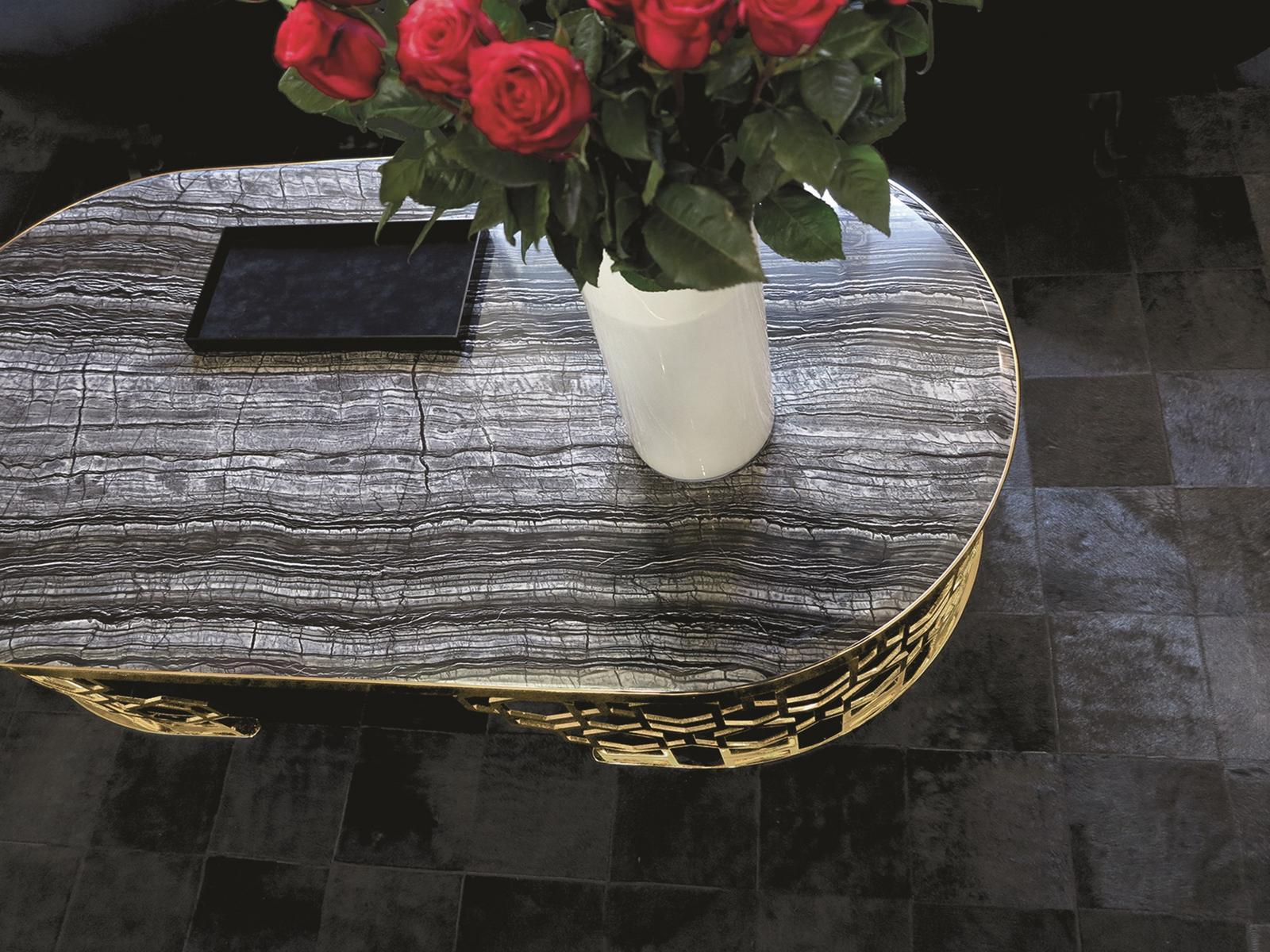 MANFRED Oval stone coffee table