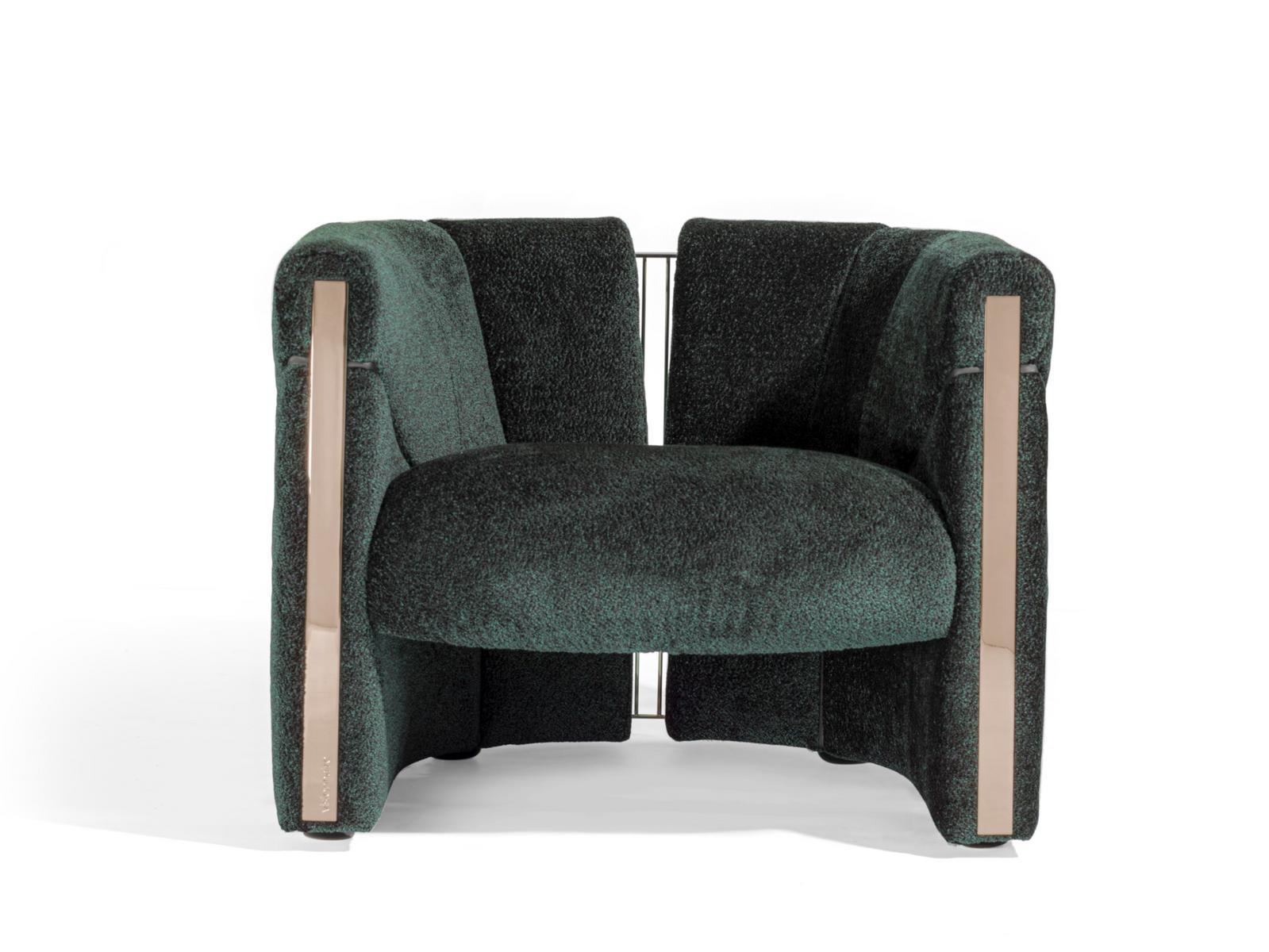PETRA Upholstered fabric armchair with armrests