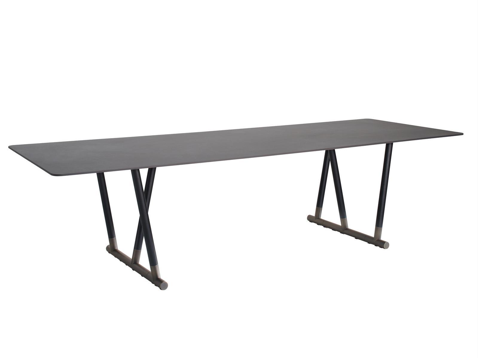 PIPE Rectangular porcelain stoneware table