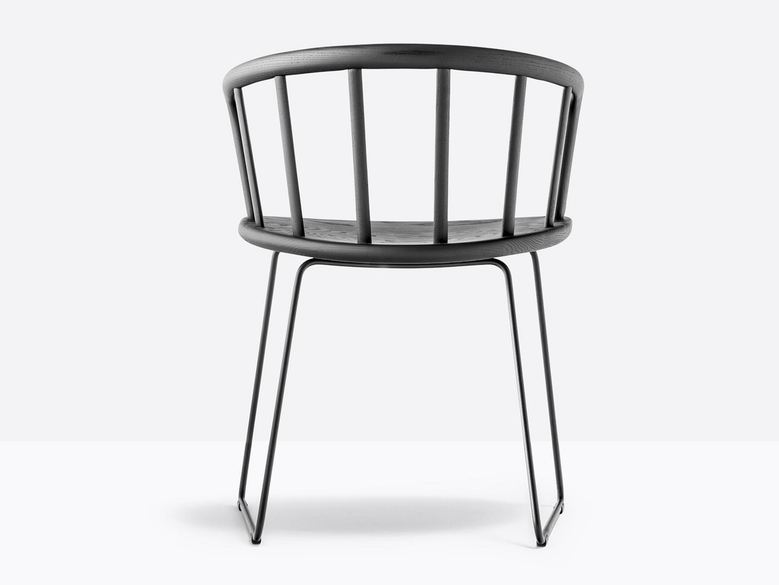 NYM 2855 Sled base ash chair with armrests