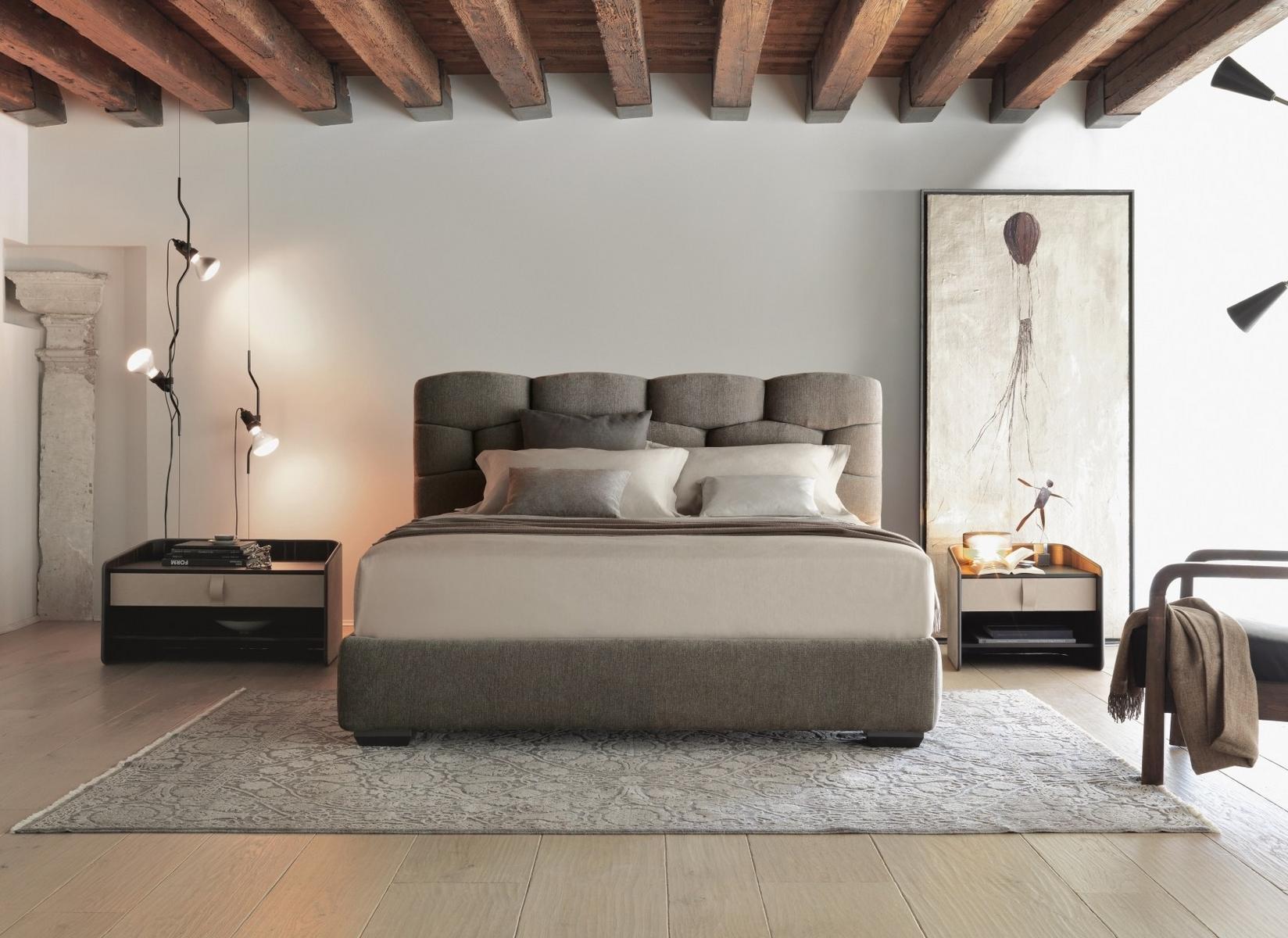 MAJAL Double bed with upholstered headboard